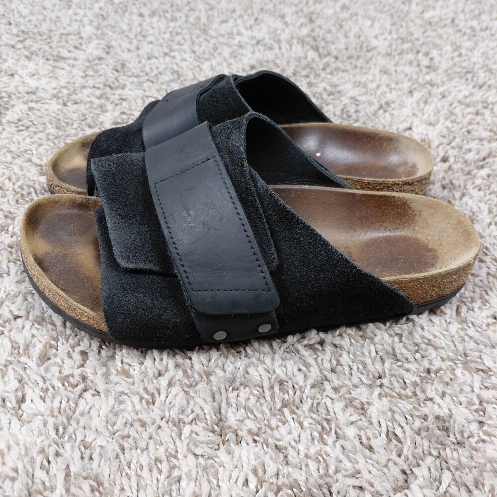 Birkenstock Kyoto Slide Sandals Womens Size 39 EU 8 US Black Suede Leather